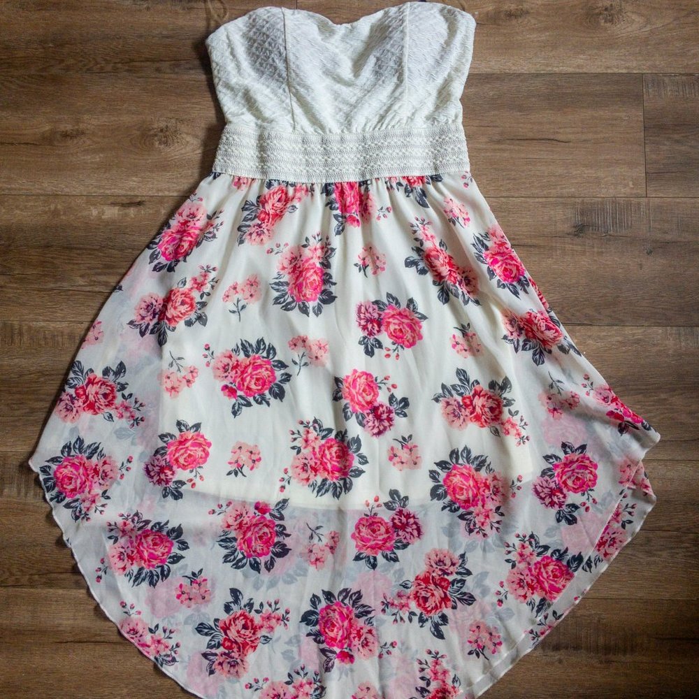 No Boundaries Strapless Floral Dress XL